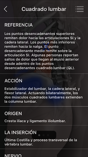 Captura de pantalla de Puntos Musculares Anatomia