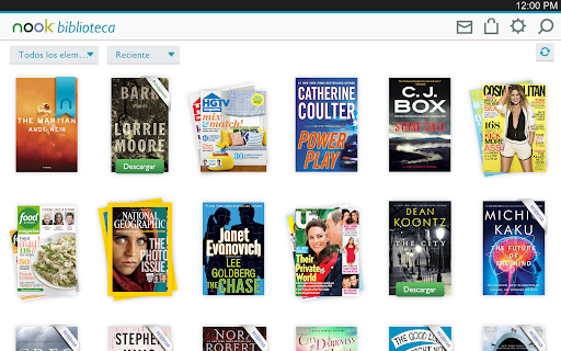Captura de pantalla de NOOK