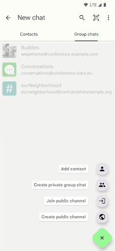 Captura de pantalla de Conversations (Jabber / XMPP)