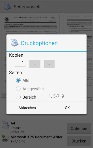 PrinterShare Mobiles Drucken Screenshot
