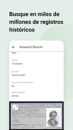 Captura de pantalla de MyHeritage: Árbol genealógico