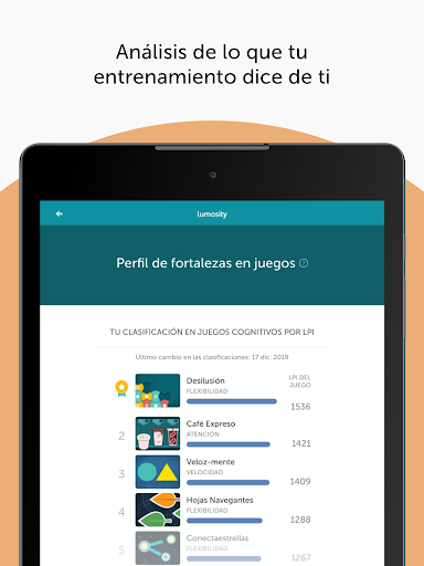 Captura de pantalla de Lumosity: Juegos Mentales