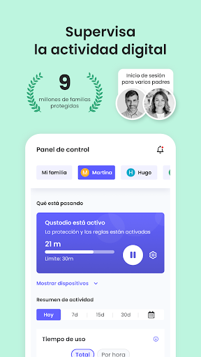 Captura de pantalla de Qustodio Control Parental