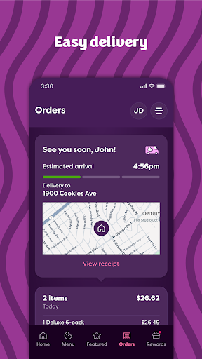 Captura de pantalla de Insomnia Cookies