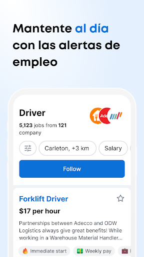 Captura de pantalla de Jooble - Búsqueda de empleo