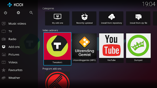 Captura de pantalla de Kodi