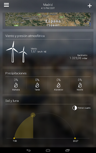Captura de pantalla de Yahoo Tiempo