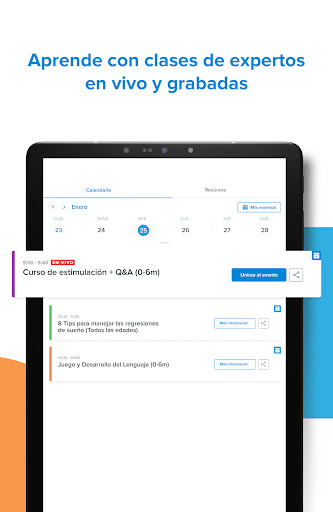 Captura de pantalla de Kinedu: Desarrollo del Bebé