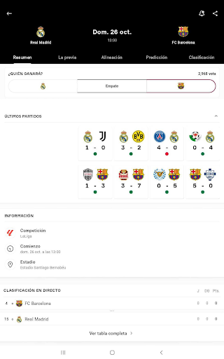 Captura de pantalla de OneFootball Resultados en vivo