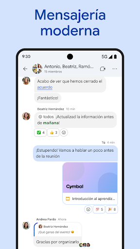 Captura de pantalla de Google Chat