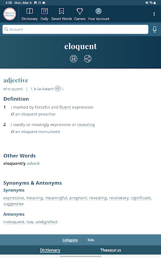 Captura de pantalla de Dictionary - Merriam-Webster