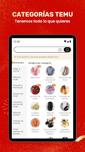 Captura de pantalla de Temu: compra como millonario