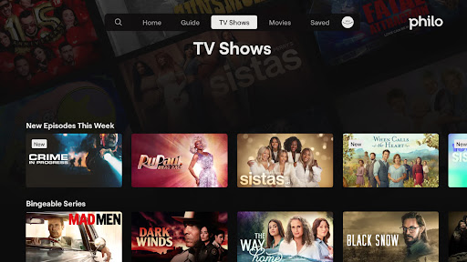 Captura de pantalla de Philo: Shows, Movies, Live TV.