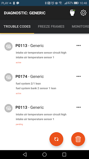Captura de pantalla de OBD JScan