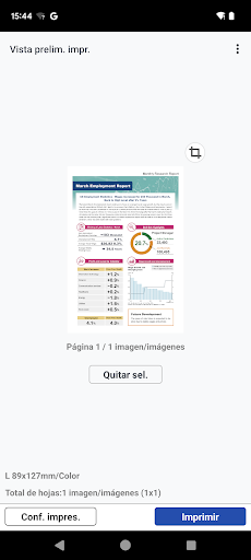 Captura de pantalla de Canon PRINT