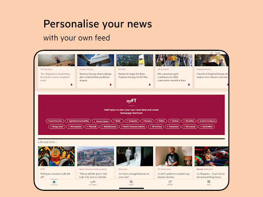 Captura de pantalla de Financial Times: Business News