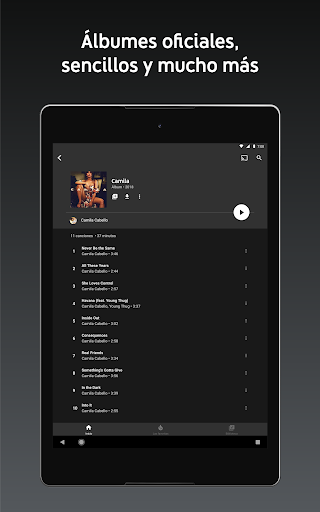 Captura de pantalla de YouTube Music