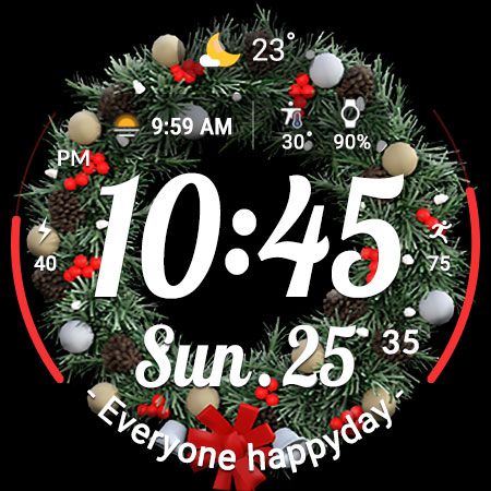 Captura de pantalla de ACRO Happy Christmas Watchface