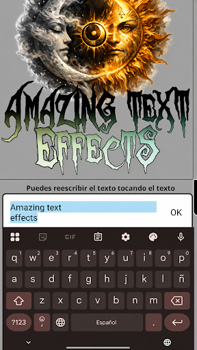 Captura de pantalla de xCanvas — Letras de tatuaje