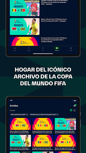 Captura de pantalla de FIFA+ | App de fútbol en vivo