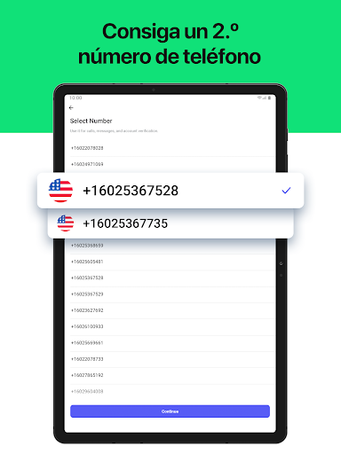 Captura de pantalla de Segundo número de teléfono