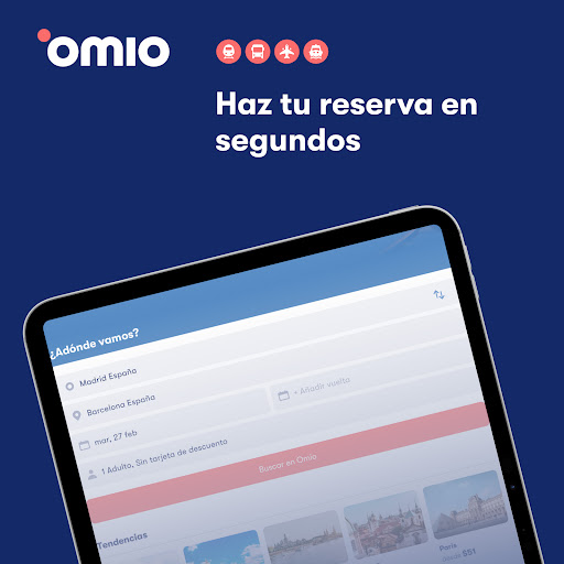 Captura de pantalla de Omio: Reserva tren, bus, vuelo