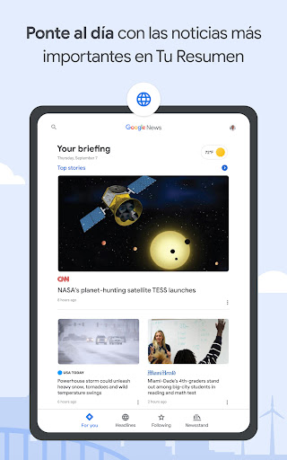 Captura de pantalla de Google News
