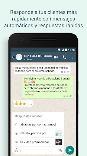 Captura de pantalla de WhatsApp Business