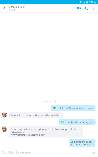 Skype for Business for Android Screenshot