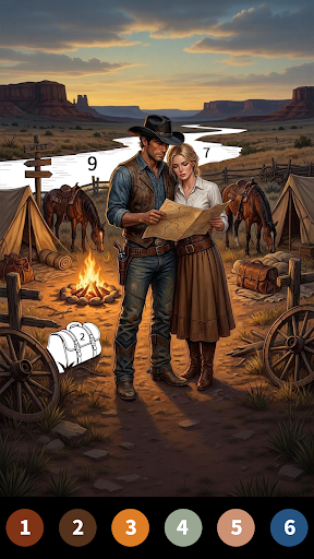 Captura de pantalla de Wild West Color by Number Book