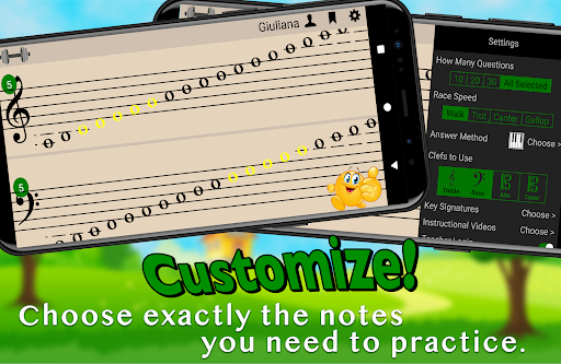 Captura de pantalla de Flashnote Derby- music notes!