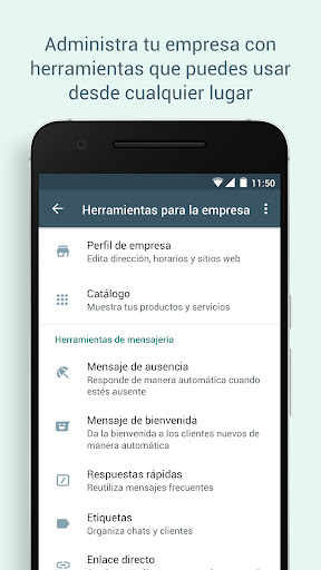 Captura de pantalla de WhatsApp Business