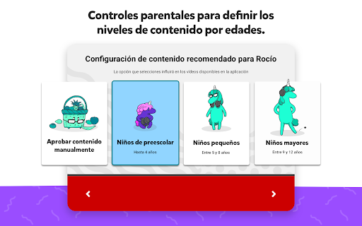 Captura de pantalla de YouTube Kids