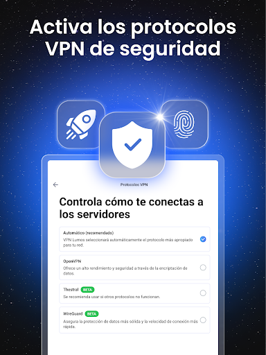 Captura de pantalla de VPN Lumos: VPN fácil de usar