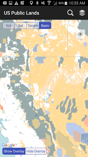 Captura de pantalla de US Public Lands