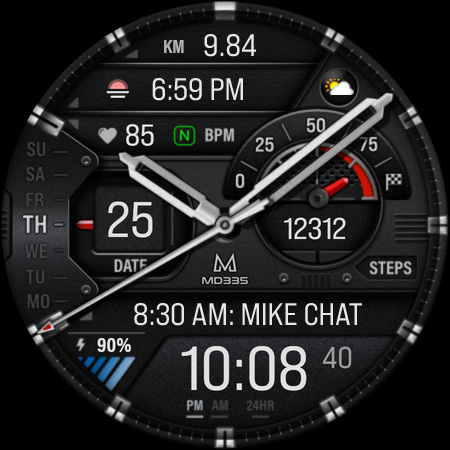 MD335 Hybrid watch face screenshot