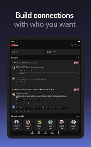 Captura de pantalla de YouTube Studio