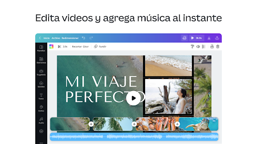 Captura de pantalla de Canva: Editor de Video y Fotos