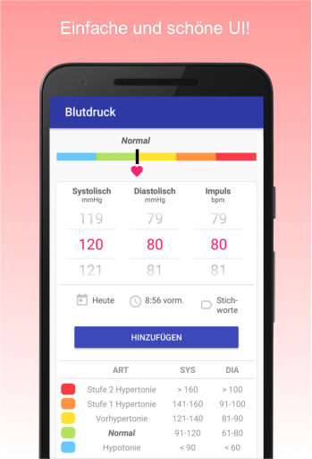 Blutdruck-Tagebuch Screenshot