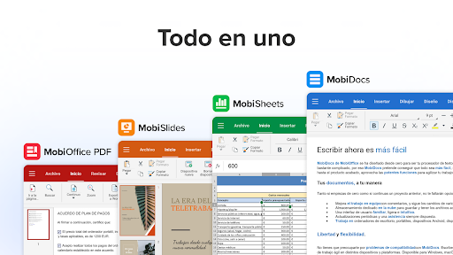 Captura de pantalla de MobiOffice: Word, Sheets, PDF