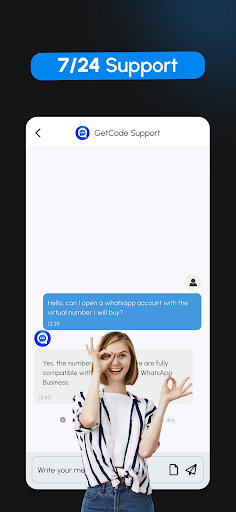 Captura de pantalla de GetCode - Virtual Number SMS