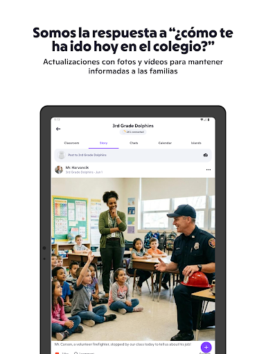 Captura de pantalla de ClassDojo: Aula y casa
