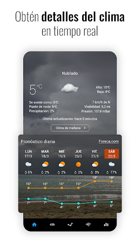 Captura de pantalla de Reloj giratorio Sense y clima