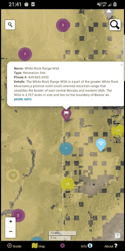 Captura de pantalla de BLM Public Lands Map Guide USA