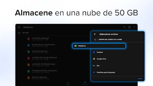 Captura de pantalla de MobiOffice: Word, Sheets, PDF