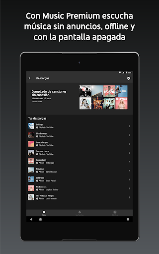 Captura de pantalla de YouTube Music