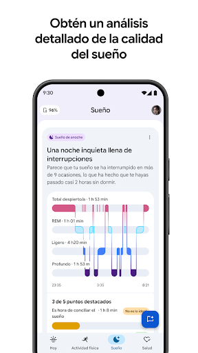 Captura de pantalla de Google Health (Fitbit)