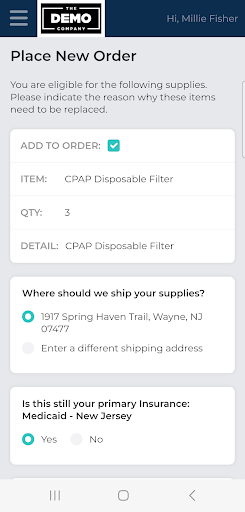 Captura de pantalla de SNAP Resupply