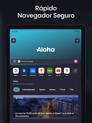 Captura de pantalla de Aloha Navegador Privado - VPN