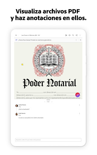 Captura de pantalla de Adobe Acrobat Reader para PDF